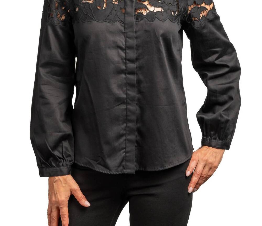 NEW MARIE MERCIE cintia button down blouse in black